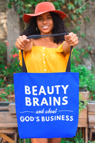 Beauty Brains and God Large Tote Bag