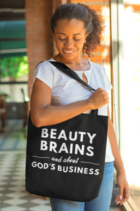 Beauty Brains and God Large Tote Bag