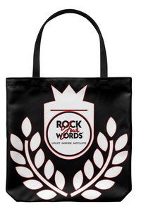Black Rock Your Words logo tote bag