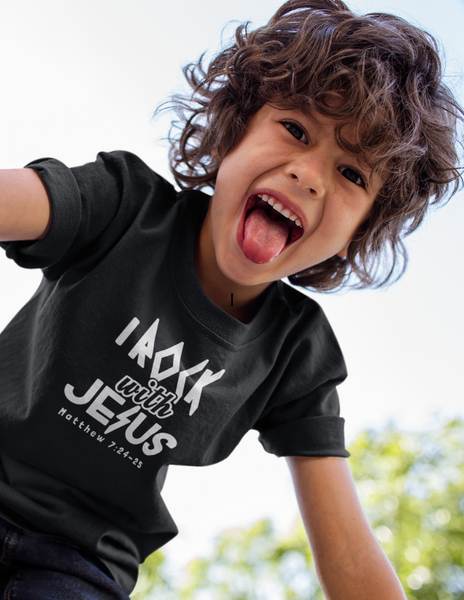 I rock with jesus toddler shirt - Boy